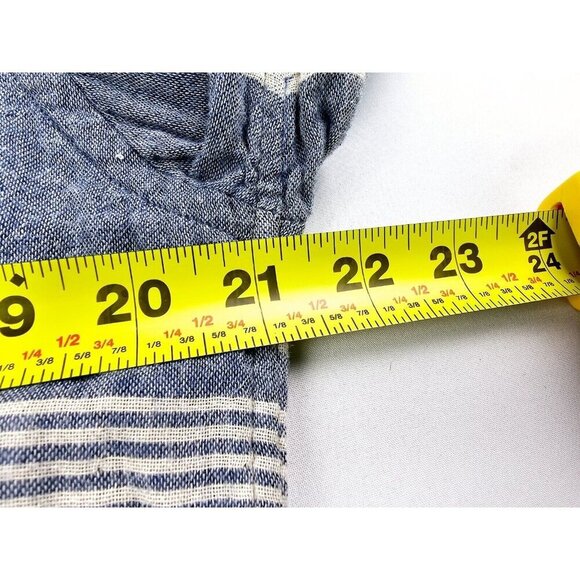 Jack Spade New York Size Medium Mens Blue White Flannel Stripe Long Sleeve Polo - Picture 2 of 10